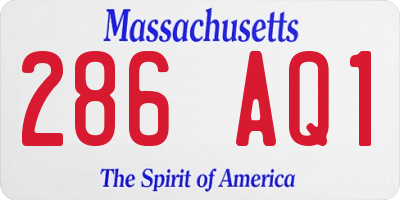 MA license plate 286AQ1