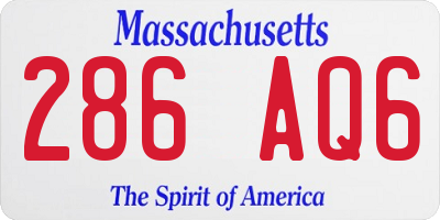 MA license plate 286AQ6