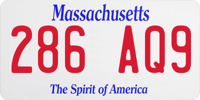 MA license plate 286AQ9