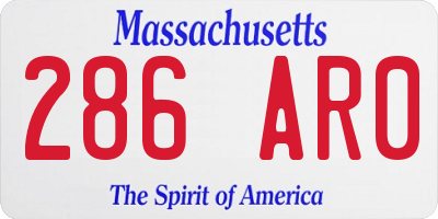 MA license plate 286AR0