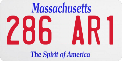 MA license plate 286AR1