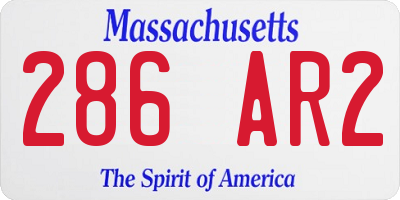 MA license plate 286AR2