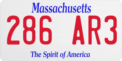 MA license plate 286AR3