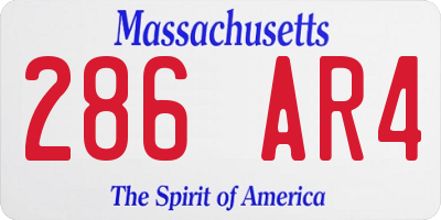 MA license plate 286AR4
