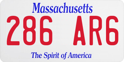 MA license plate 286AR6