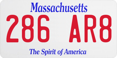 MA license plate 286AR8