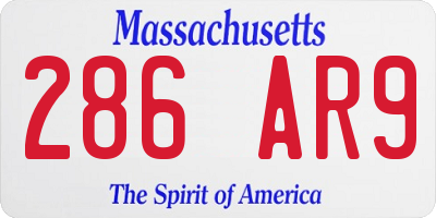 MA license plate 286AR9