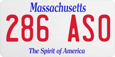 MA license plate 286AS0