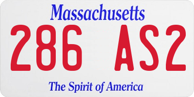 MA license plate 286AS2