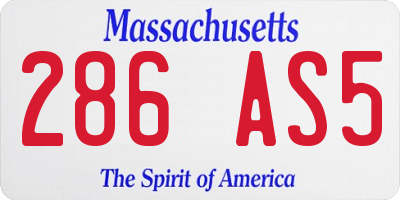 MA license plate 286AS5