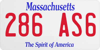 MA license plate 286AS6