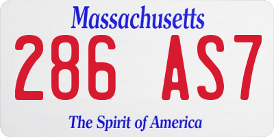 MA license plate 286AS7