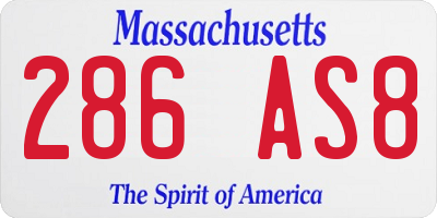 MA license plate 286AS8
