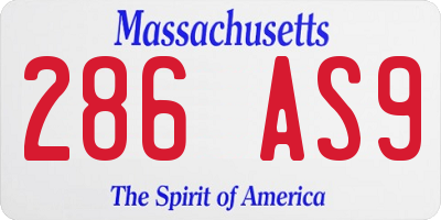 MA license plate 286AS9