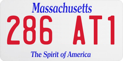 MA license plate 286AT1