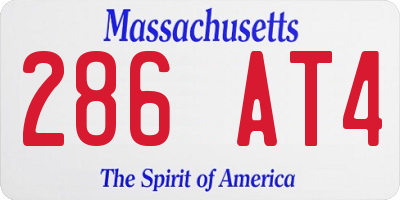 MA license plate 286AT4