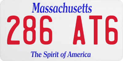 MA license plate 286AT6