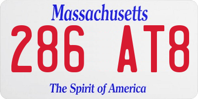 MA license plate 286AT8
