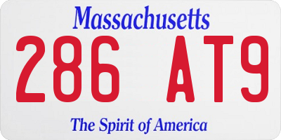 MA license plate 286AT9