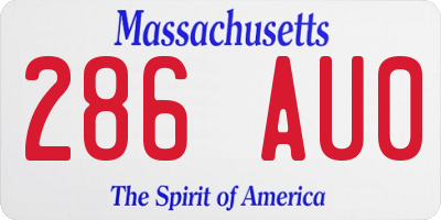 MA license plate 286AU0