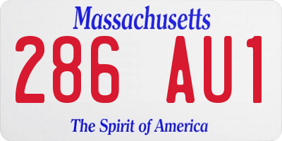 MA license plate 286AU1