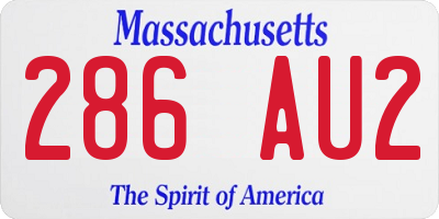 MA license plate 286AU2