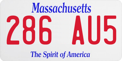 MA license plate 286AU5