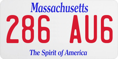 MA license plate 286AU6
