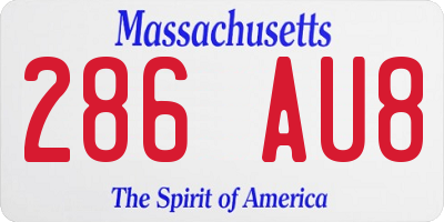 MA license plate 286AU8