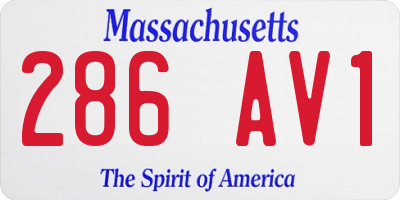 MA license plate 286AV1
