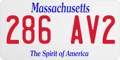 MA license plate 286AV2