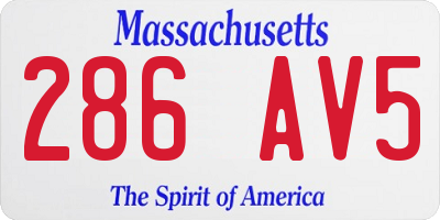 MA license plate 286AV5