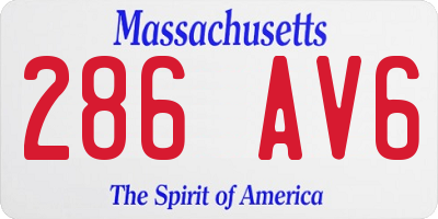 MA license plate 286AV6