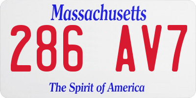 MA license plate 286AV7