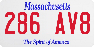 MA license plate 286AV8