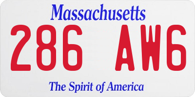 MA license plate 286AW6