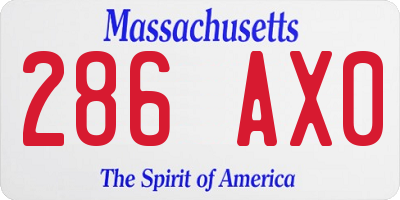 MA license plate 286AX0