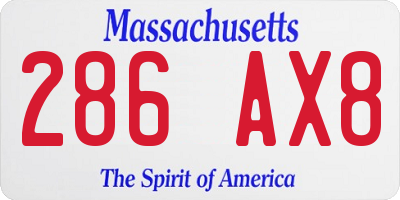 MA license plate 286AX8