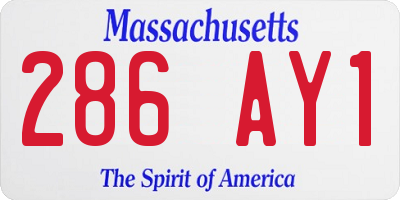 MA license plate 286AY1