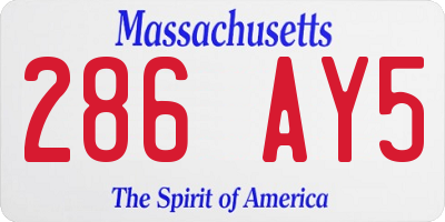 MA license plate 286AY5