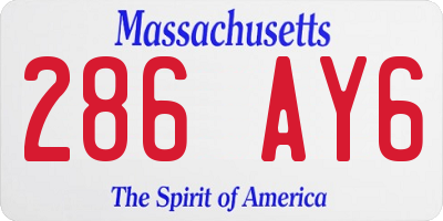 MA license plate 286AY6