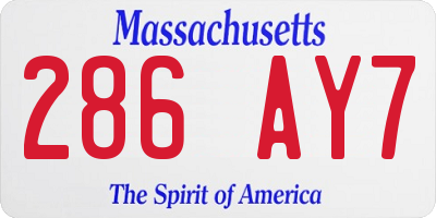 MA license plate 286AY7