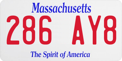 MA license plate 286AY8