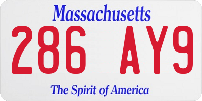 MA license plate 286AY9