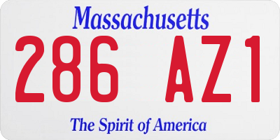 MA license plate 286AZ1