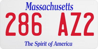 MA license plate 286AZ2