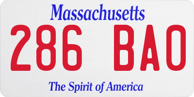 MA license plate 286BA0