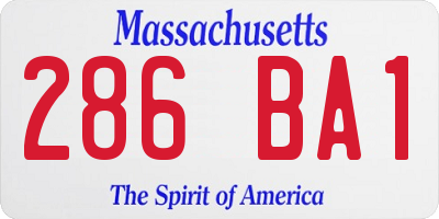 MA license plate 286BA1