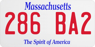 MA license plate 286BA2