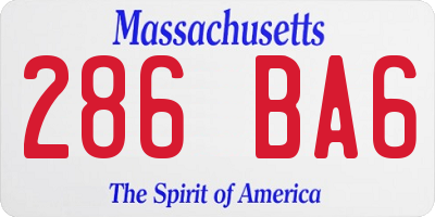 MA license plate 286BA6